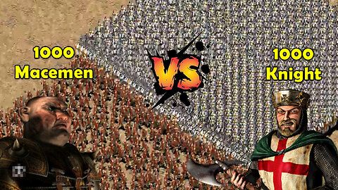Stronghold Crusader - 1000 Macemen vs 1000 Knight.