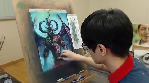 Pastel drawing Illidan Stormrage (World_of_Warcraft)