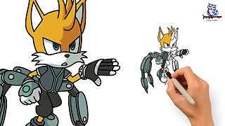 How to Draw Tails Nine Sonic Prime - Step by Step