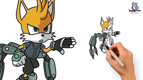 How to Draw Tails Nine Sonic Prime - Step by Step