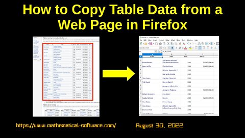 How to Copy Table Data from a Web Page in Firefox