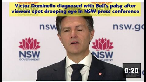 Victor Dominello diagnosed with Bell's palsy after viewers spot drooping eye in NSW press conference
