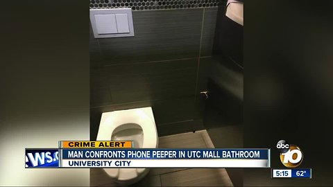 Man confronts phone peeper at UTC mall bathroom