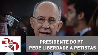 Presidente do PT cita soltura do ex-goleiro Bruno e pede liberdade a petistas