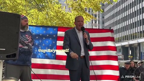 New York Gubernatorial Candidate Lee Zeldin Speaks at City Hall Anti-Mandate Rally, NYC