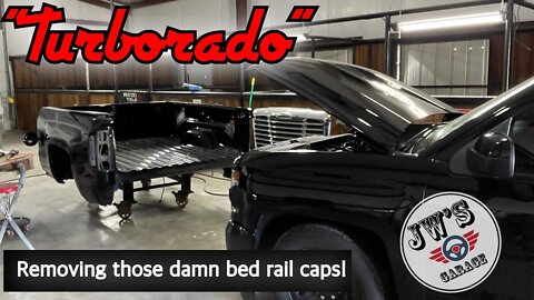 Removing those damn bed rail caps on the turborado to prep the bed.