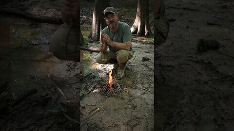 Prepared 4X survival torch soaking in water #bushcraft #camping #survival