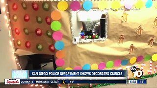 SDPD employee gets into holiday spirit with decorated cubicle