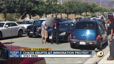 Chaos erupts at immigration protest