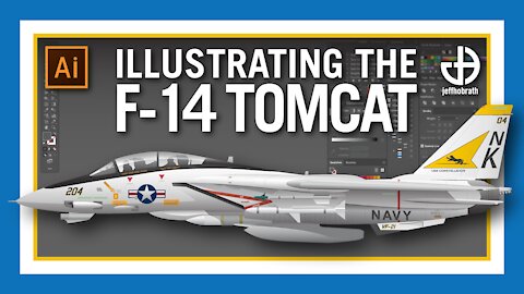 Drawing a Navy F-14 Tomcat Fighter Jet Aircraft Vector | Adobe Illustrator | Jeff Hobrath Art Studio