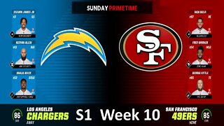 Madden Nfl 23 49ers Vs Chargers Simulation Franchise S1 W10