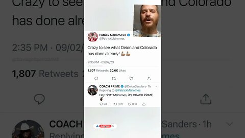 Deion Sanders AKA Coach Prime Hates Patrick Mahomes Tweet.