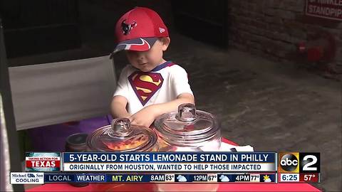 5-year-old's lemonade stand for those impacted by Harvey