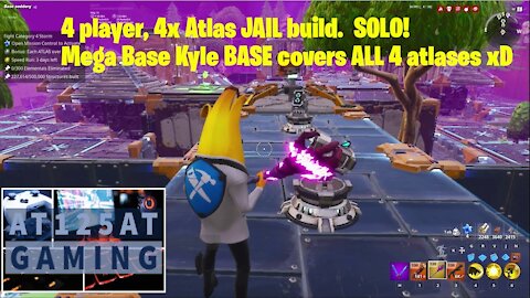 Fortnite Save the World | 4 player, Power Level 108. 4 Atlas jail build and defense. SOLO.