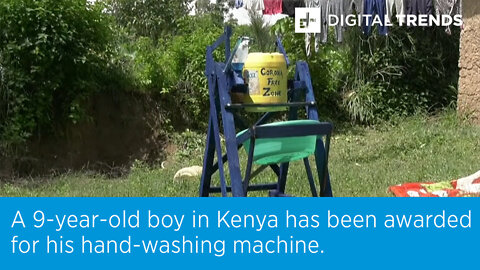 A 9-year-old boy in Kenya has been awarded for his hand-washing machine.