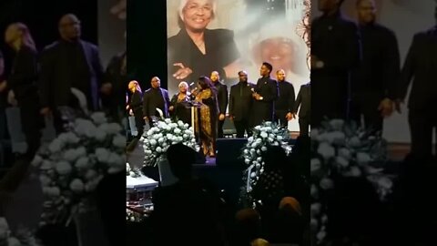 Kim Burrell and Tim Bowman singing mother Katherine Bynum’s funeral