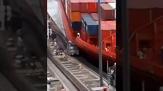 Ship Crashes Into Canal Mules. #trending #shorts #merchantnavy #lifeatsea #ship #merchantvessel
