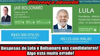 FUNDÃO ELEITORAL DESPESAS DE LULA E BOLSONARO NAS CANDIDATURAS! ALGO ESTÁ ERRADO!!!