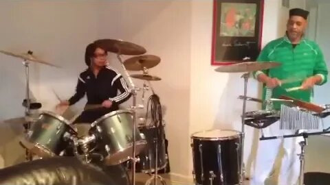 Amazing Father & Daughter Drum Session #drums #trending #viral #youtube #love #explorepage #hiphop