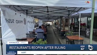 Restaurant reopen after ruling