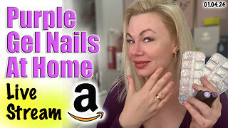 DIY Purple Gel Nails At Home| Not a Tutorial | Everything's from Amazon