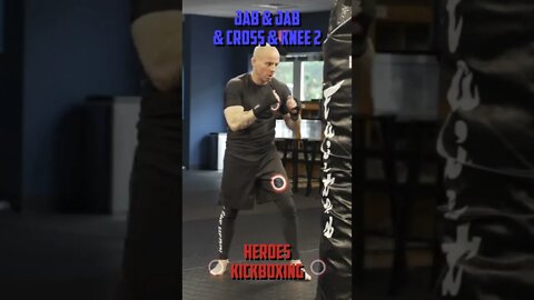 Heroes Training Center | Kickboxing & MMA "How To Double Up" Jab & Jab & Cross & Knee 2 | #Shorts