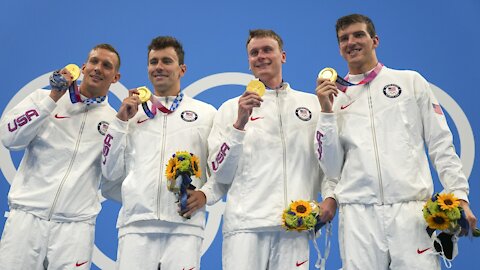 U.S. Men's Team Wins Gold In 4x100 Meter Freestyle Relay