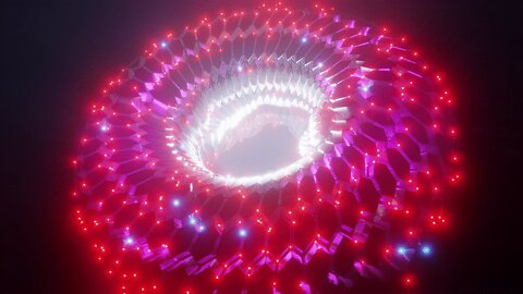 slow moving metal torus with neon lights (vj loop 2022) | free 4k background video animation vj loop