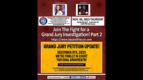 Part 2- GRAND JURY PETITION UPDATE! DECEMBER 5TH, 2023 FINALLY IN COURT FOR ORAL ARGUMENTS!