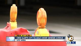 Crews alert city to possible underground hole on Genesee
