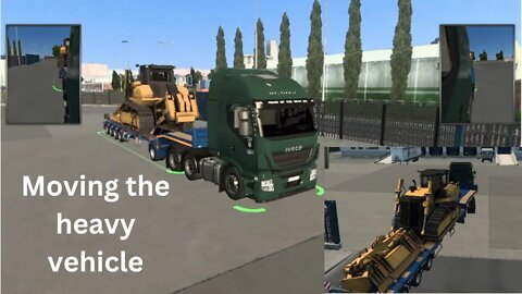 Moving heavy construction vehicle on euro truck simulator