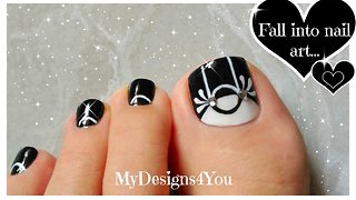 Black & White Toenail Art Design ♥ Monochrome Pedicure