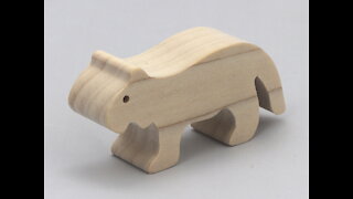 Handmade Small Wood Toy Tiger Unfinished - Noahs Ark Animal Cracker Animal Toy