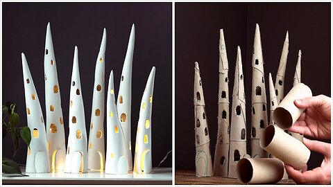 ❣DIY Fairy Town Lamp Using Cardboard Tubes❣