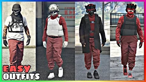 Top 4 Best Easy To Make Male Tryhard Red Jogger Outfits #2 (GTA Online)