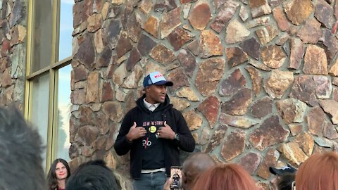Major Williams at a rally in Redlands, CA