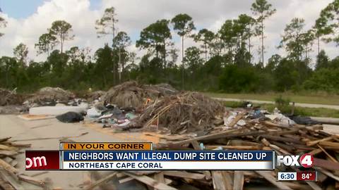 Lee County unsure who owns property where debris is piling up