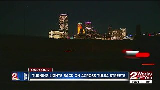 City of Tulsa street lights slowly coming back on