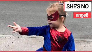 Toddler meltdown after cast as an angel in school nativity - when she wanted to be SPIDERMAN