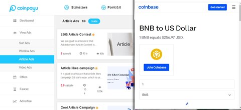 How To Get Free BNB Cryptocurrency Watching Article Ads At Coinpayu & Instant Withdraw