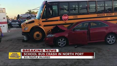 School bus crash in North Port injures six, including high school students