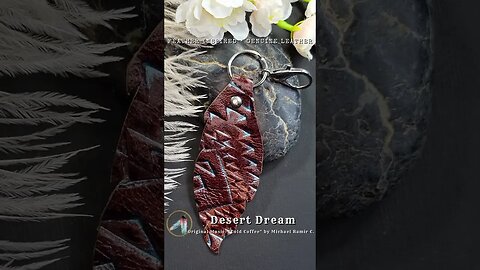 DESERT DREAM, 4 inch, leather feather keyring #genuineleather #leatheraccessories