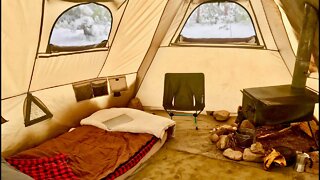 COLORADO SNOWSTORM WOOD STOVE HOT TENT, LIVING OFF-GRID FOR 6 YEARS FULL-TIME WINTER CAMPING