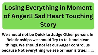 Losing Everything in Moment of Anger!! Sad Heart Touching Story.Short stories.
