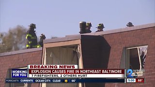 Explosion at Northeast Baltimore apartment complex sends 7 firefighters, 2 civilians to hospitals