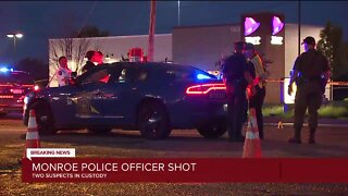 Officer shot on the job in Monroe