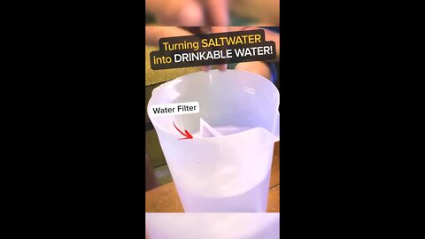 SALTWATER to Drinkable Water | Seal Desalination Filter #shorts