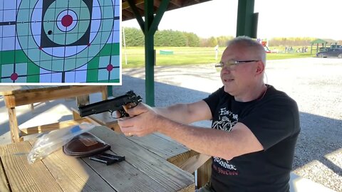 Smith and Wesson 52-1 38 special wadcutter semi auto target pistol, at the range