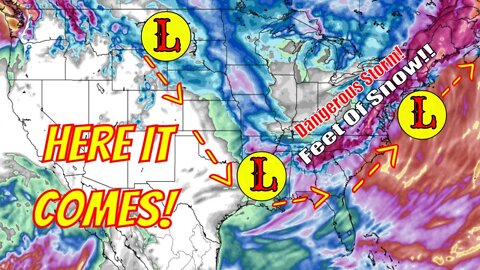 Potential Major Snowstorm Bringing Feet Of Snow South U.S. & East Coast! - The WeatherMan Plus