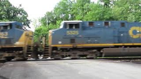 CSX Manifest Mixed Freight Train With Defect Detector from Lodi, Ohio